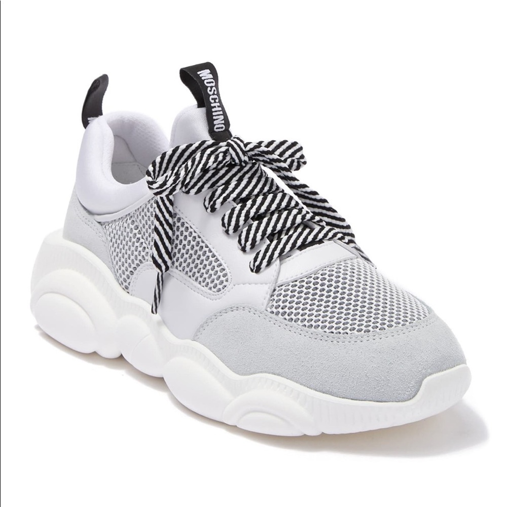 Moschino Logo Mesh Exaggerated Sole Sneakers